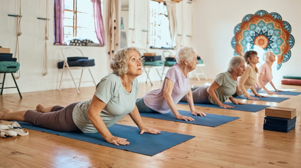 Proveer at Port City | Seniors participating in yoga class